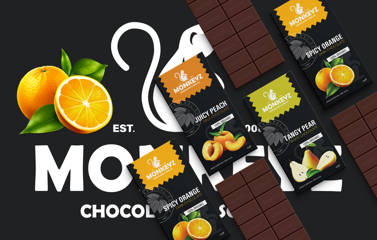 Monkeyz Chocolates Retail Packaging Design Agency Ipswich Uncuva Design Ltd