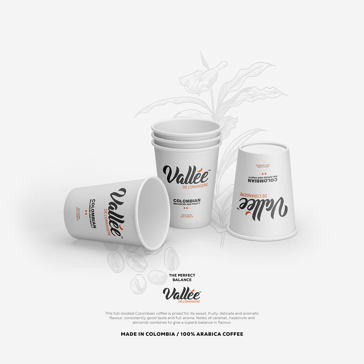 Vallee De'Lorangere Coffee Cup Design & Branding UK England