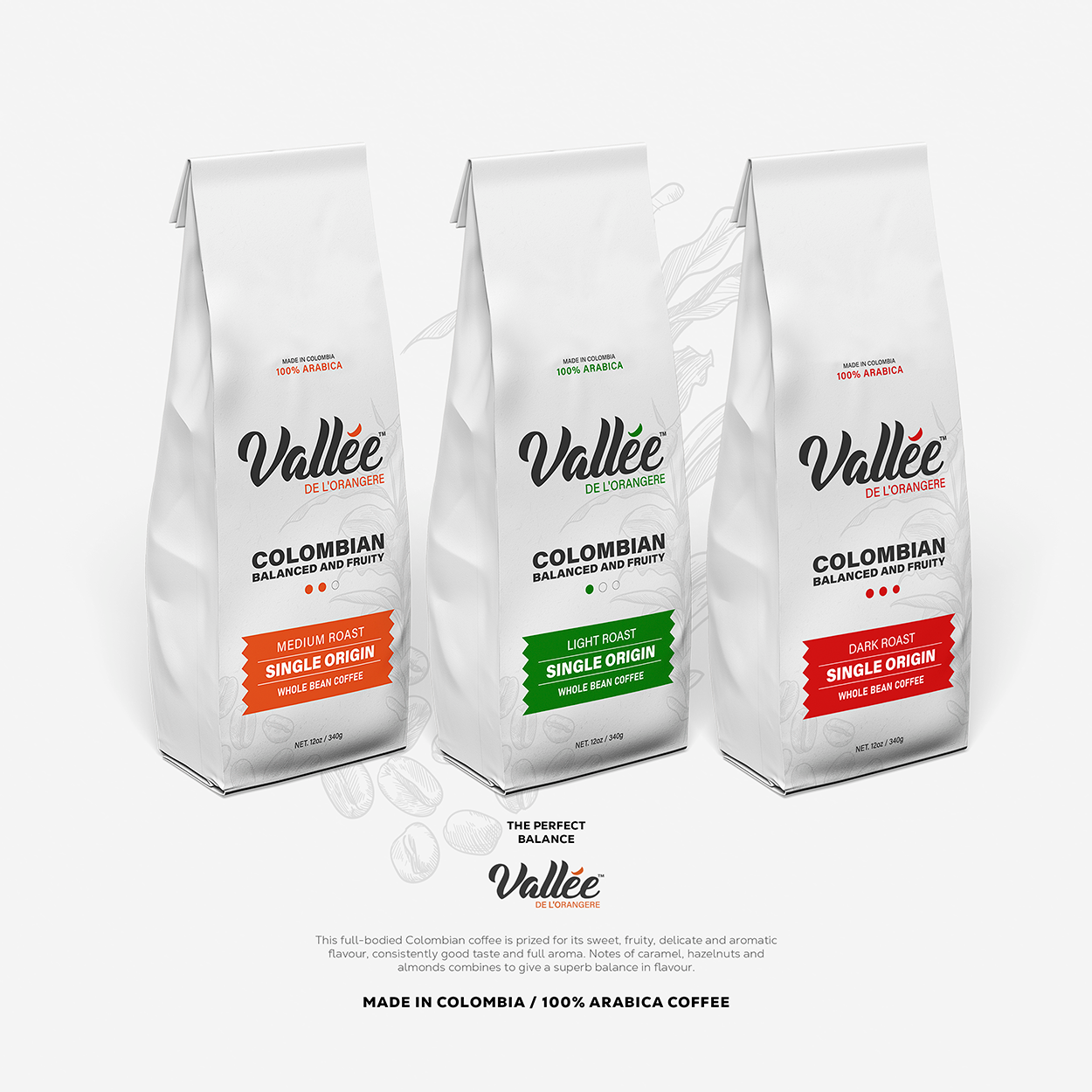 Vallee De'Lorangere Coffee Packaging Design & Branding by Uncuva Design Agency England