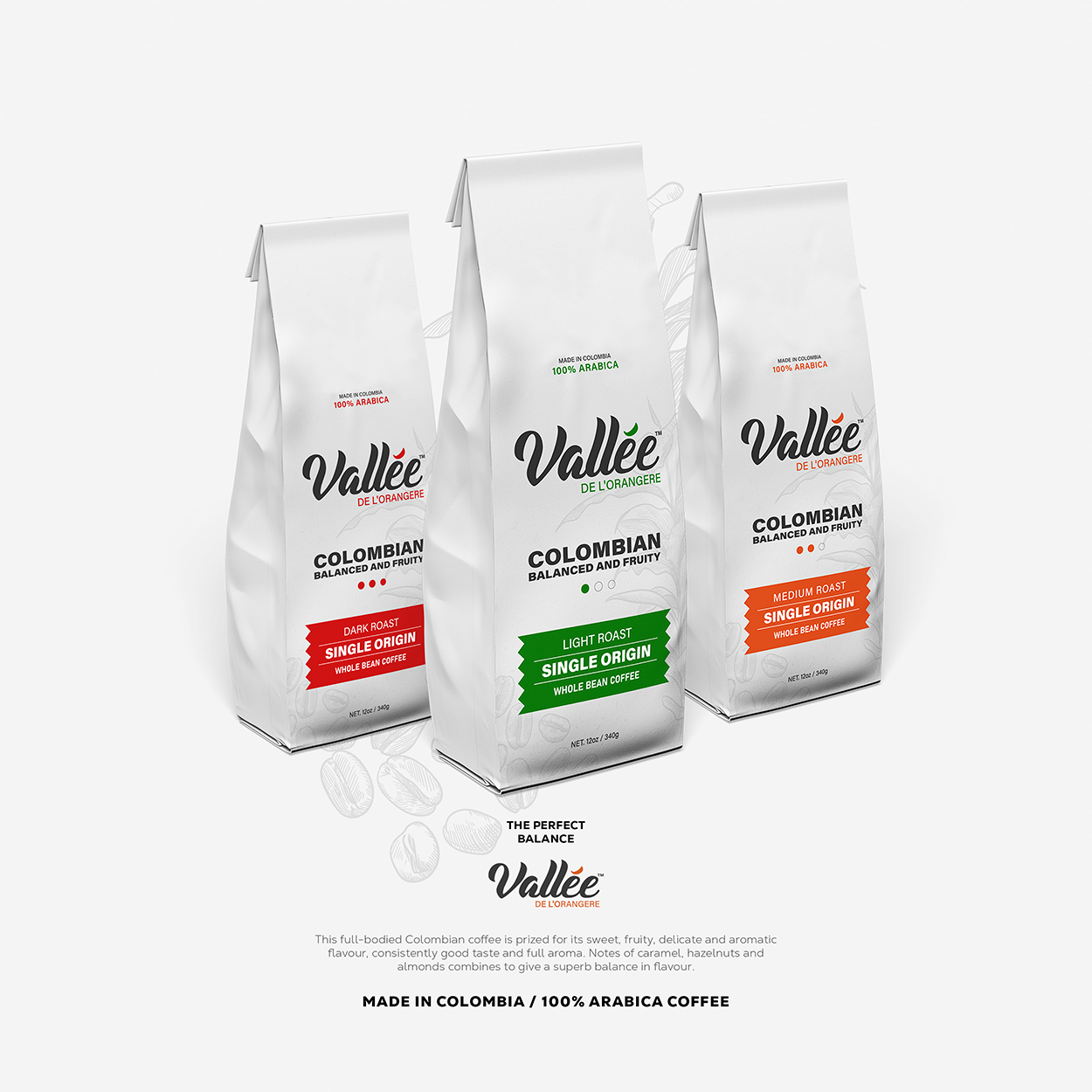Vallee De'Lorangere Retail Coffee Packaging Design & Branding UK England